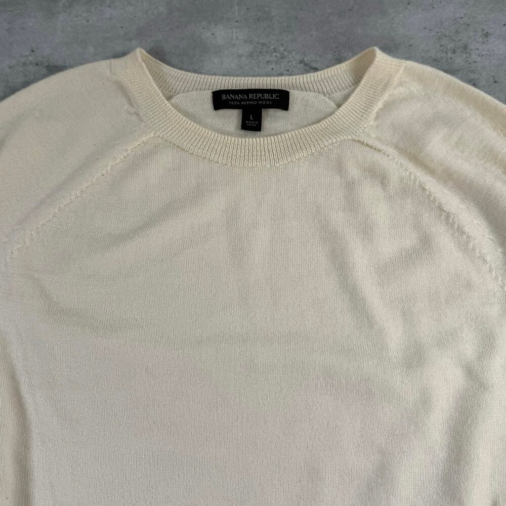 Banana republic 100% merino wool beige sweater womens size large - Picture 2 of 6